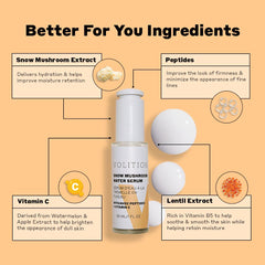 Volition Snow Mushroom Serum pump close-up highlighting lightweight hydration