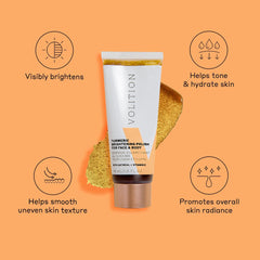 Volition Turmeric Brightening Polish application on wet skin for gentle exfoliation