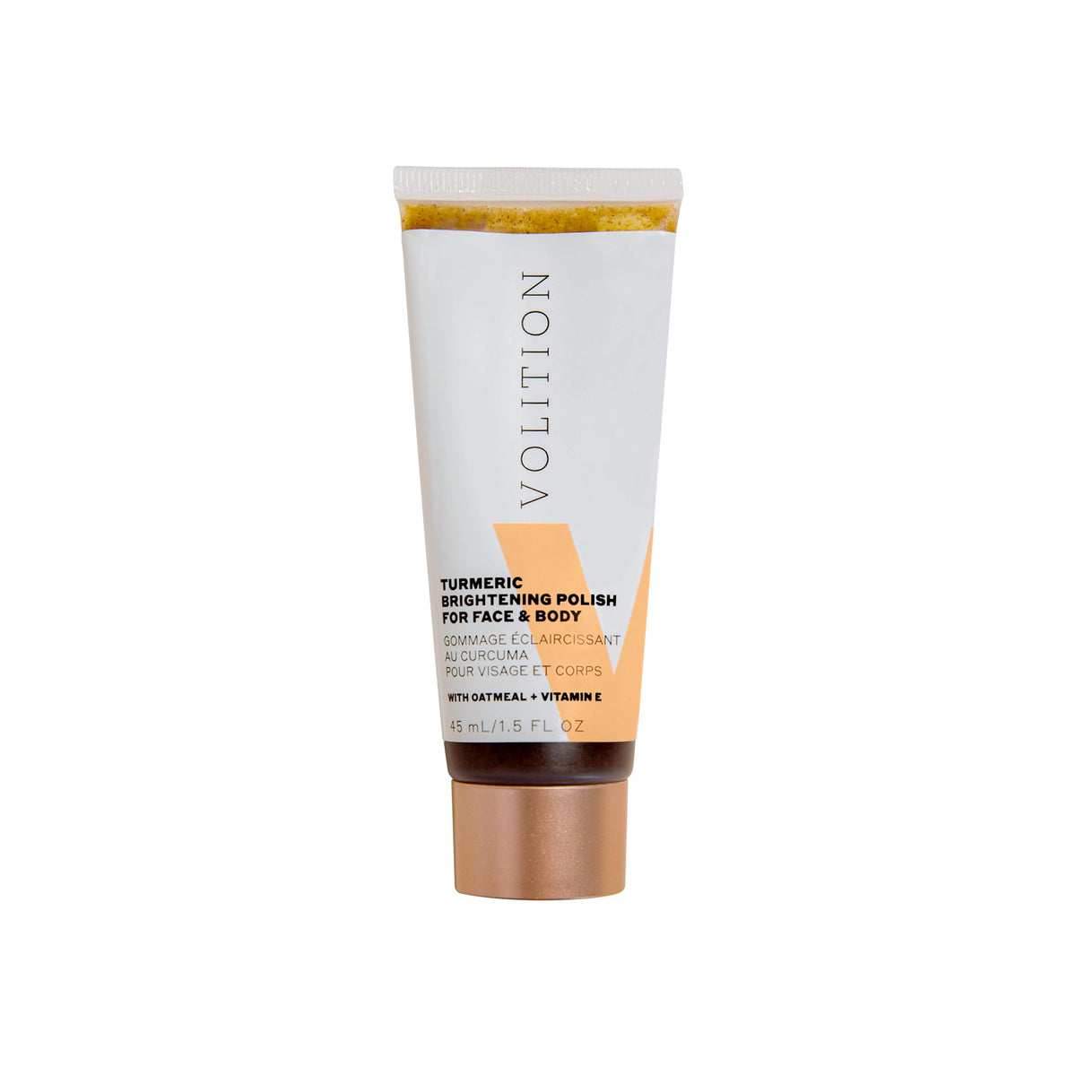 Volition Turmeric Brightening Polish jar-front for exfoliating glow on skin
