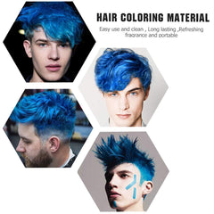 VOLLUCK blue hair color wax on styled hair creates bold cosplay texture