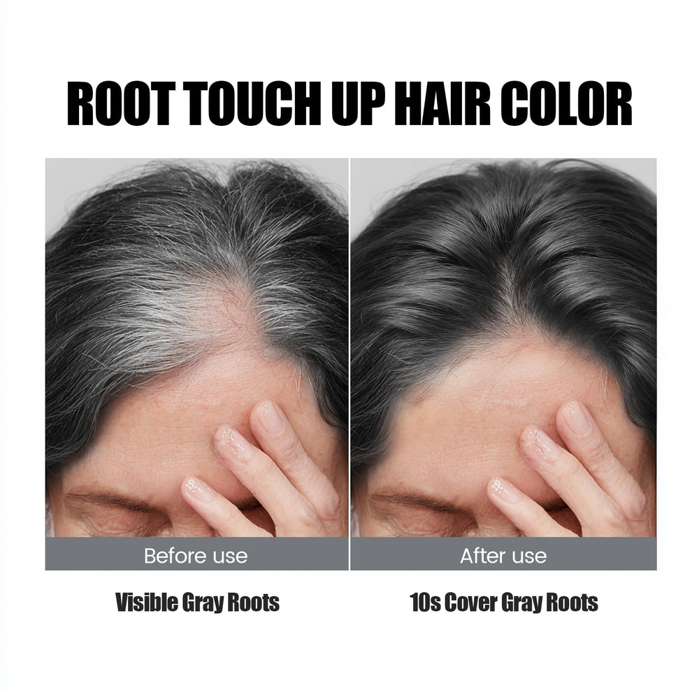 VOLLUCK coverage on thin top hair demonstrates fuller look in seconds.
