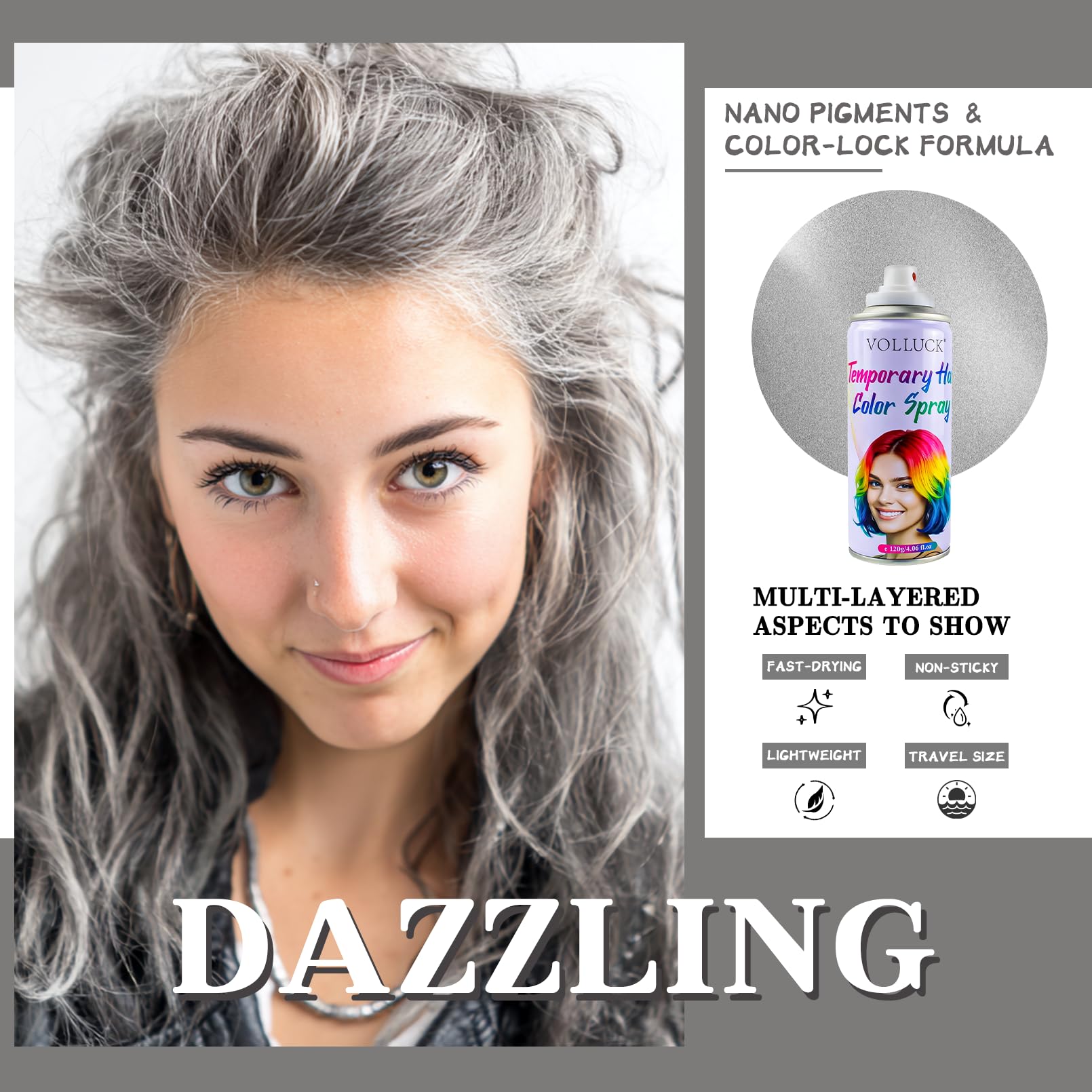 VOLLUCK fast-drying formula shown as hair dries quickly