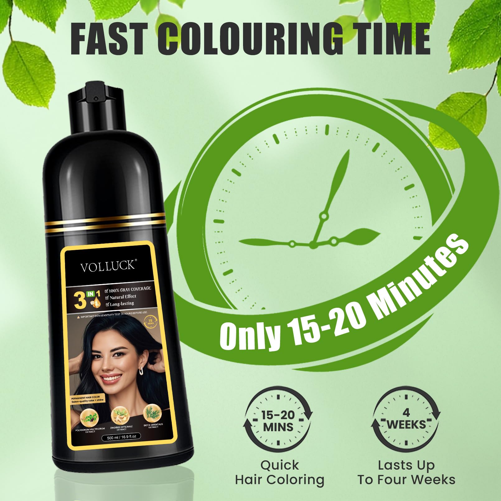 VolLuck hair dye shampoo lather on hair during application.