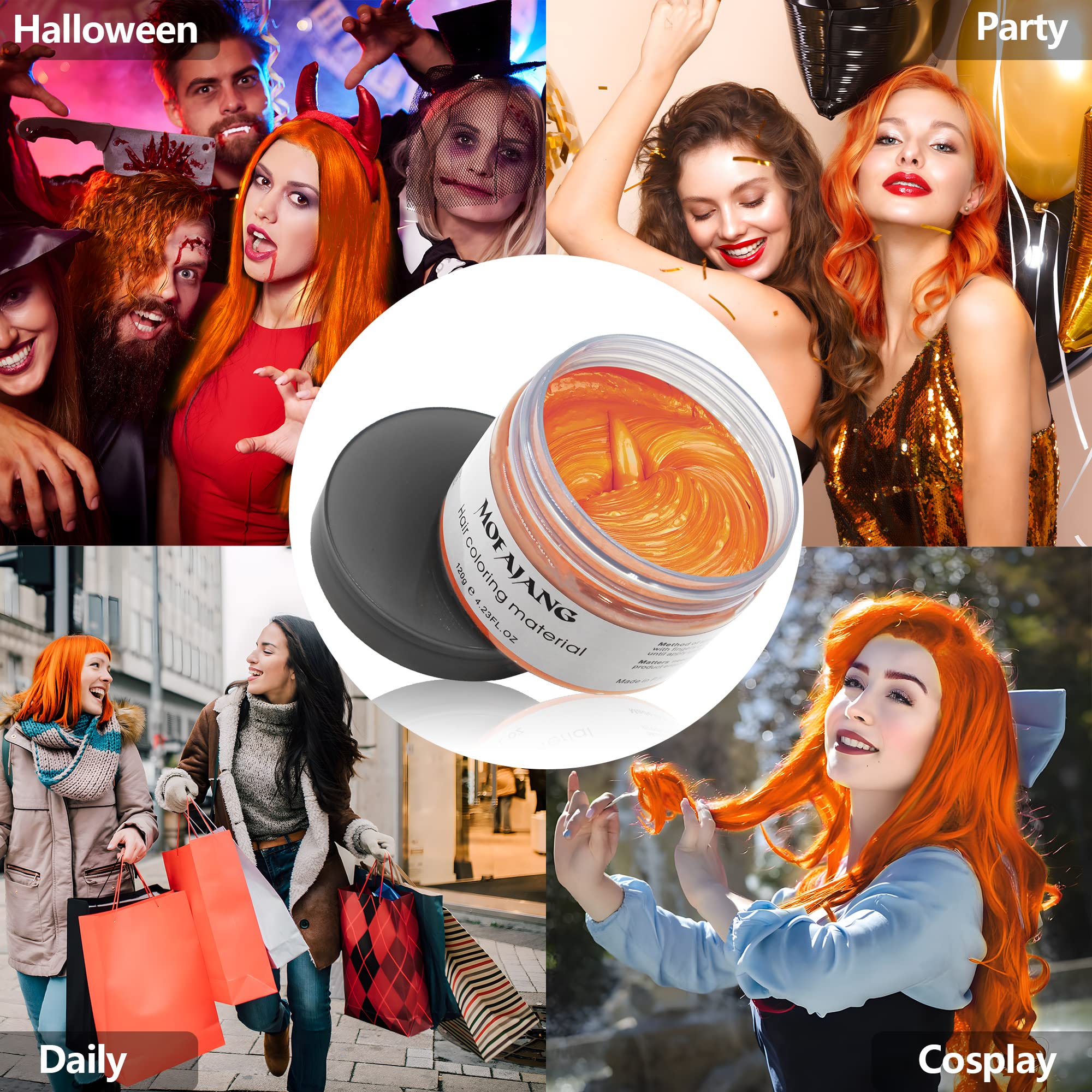 Beard styling option with VOLLUCK Orange Dye Wax for daily looks.