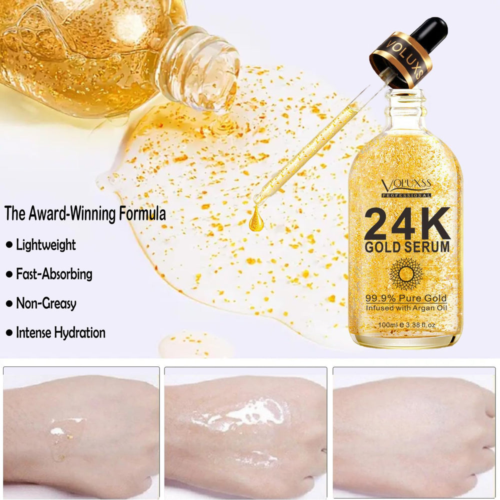 Voluxss hyaluronic acid base serum emphasizing deep hydration potential.
