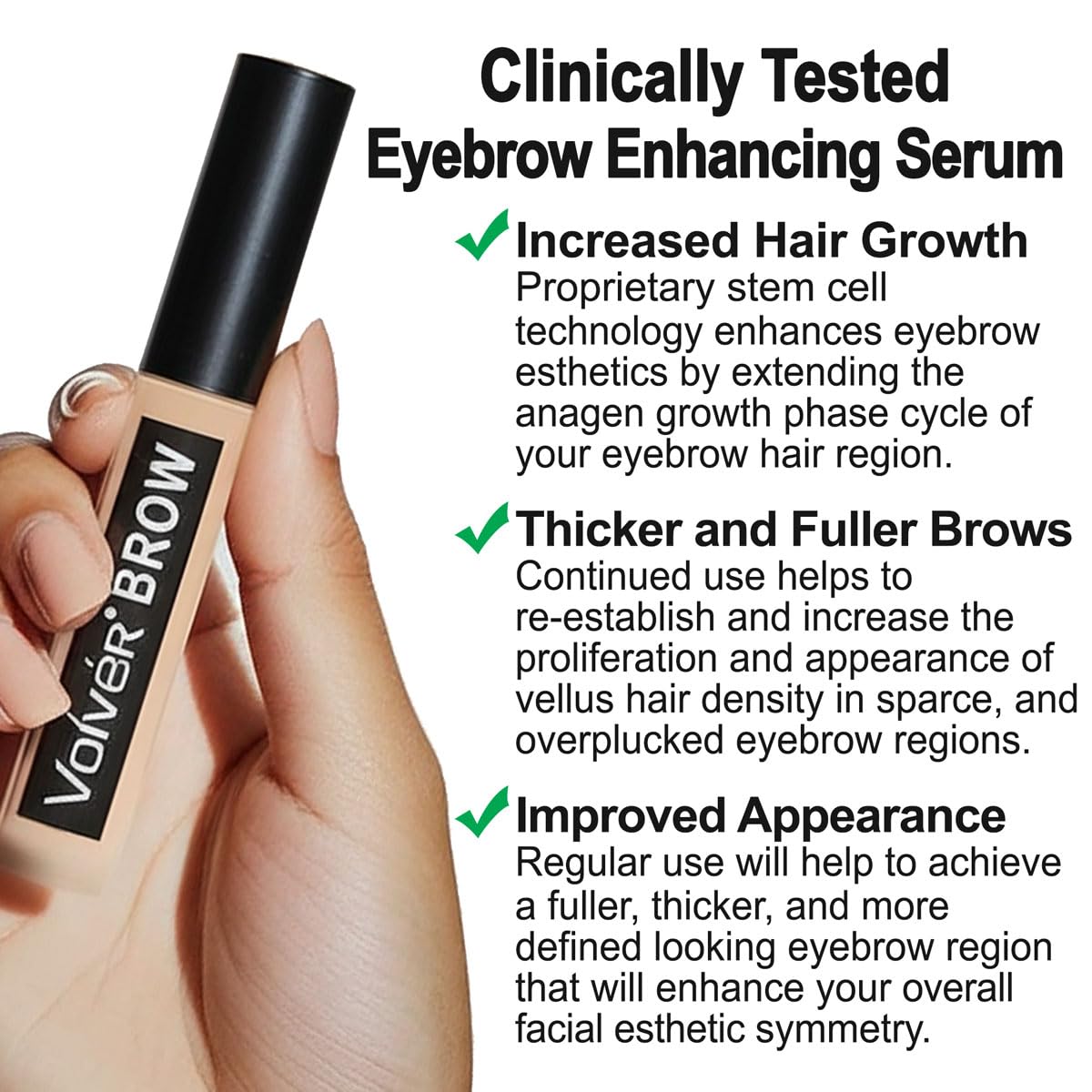 Volver Brow Serum after-application texture dries clear