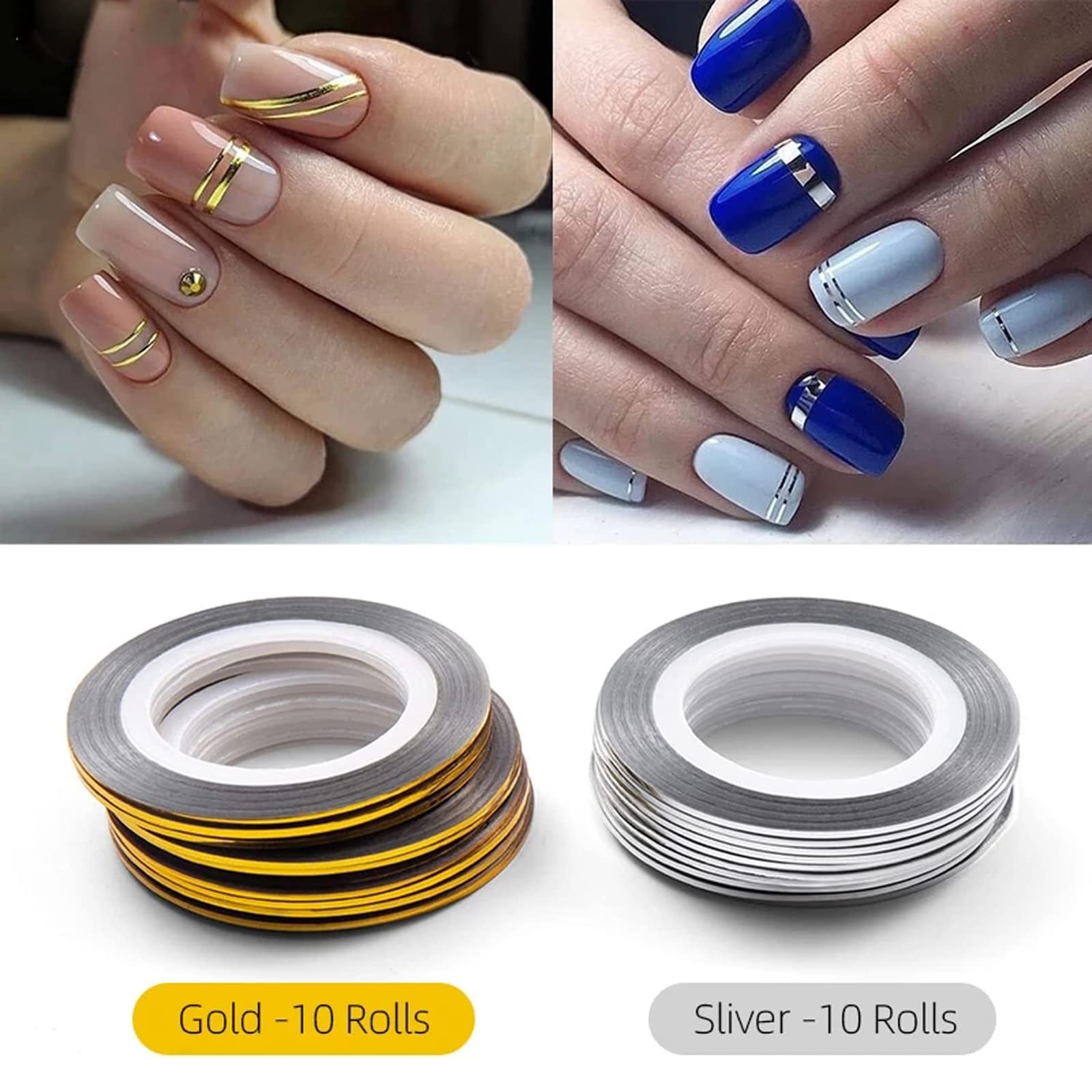 Vonrui 20-piece striping tape set ready for manicure experiments