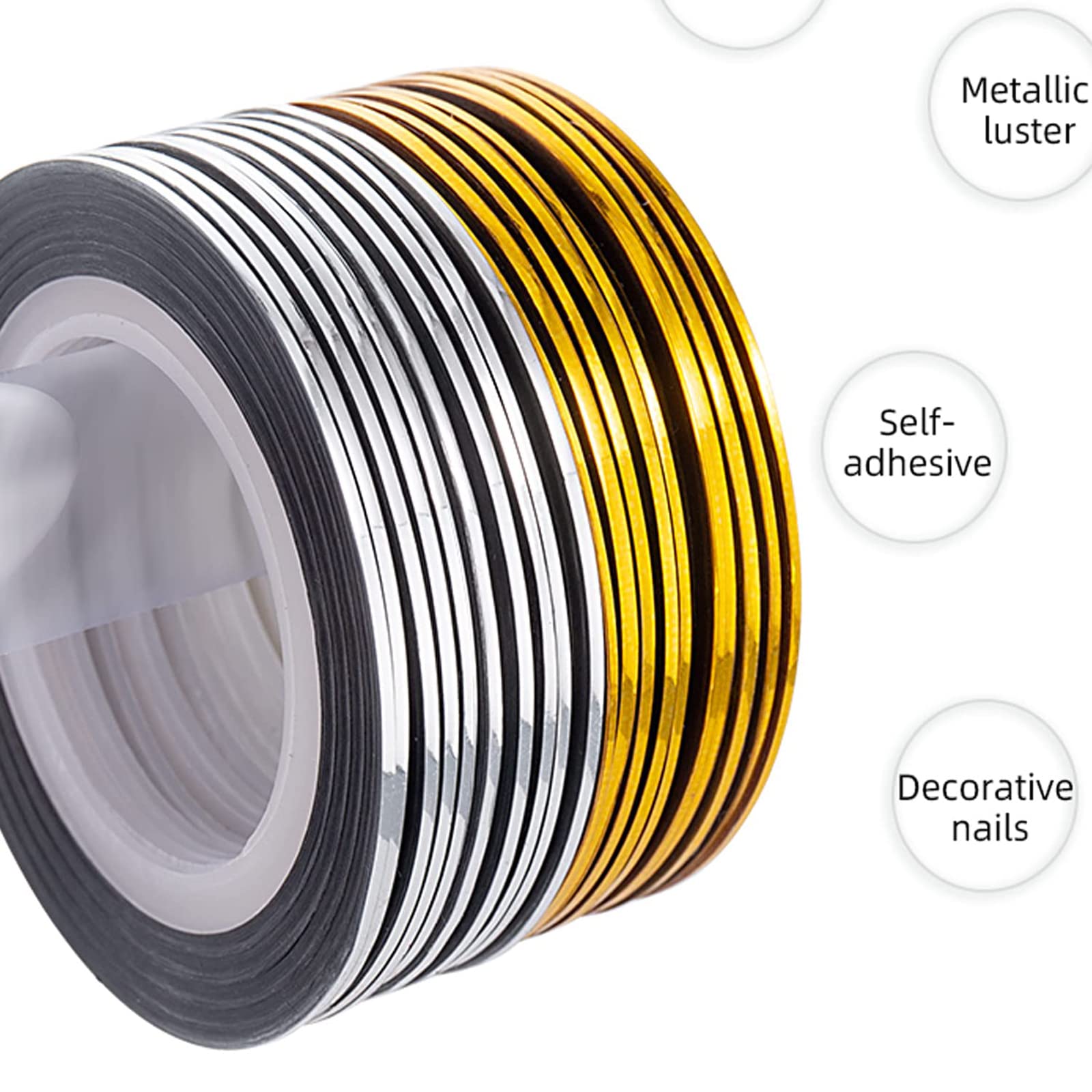 Vonrui nail art decoration in silver and gold for quick designs