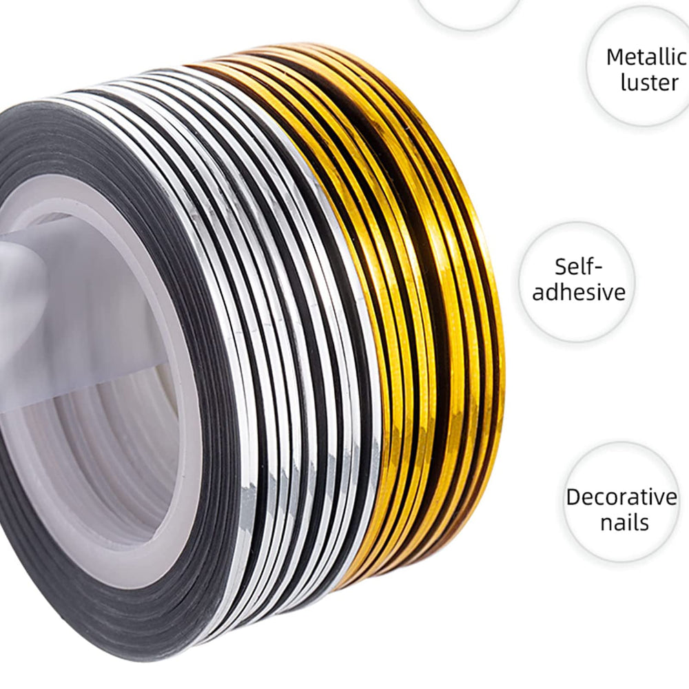 Vonrui nail art decoration in silver and gold for quick designs