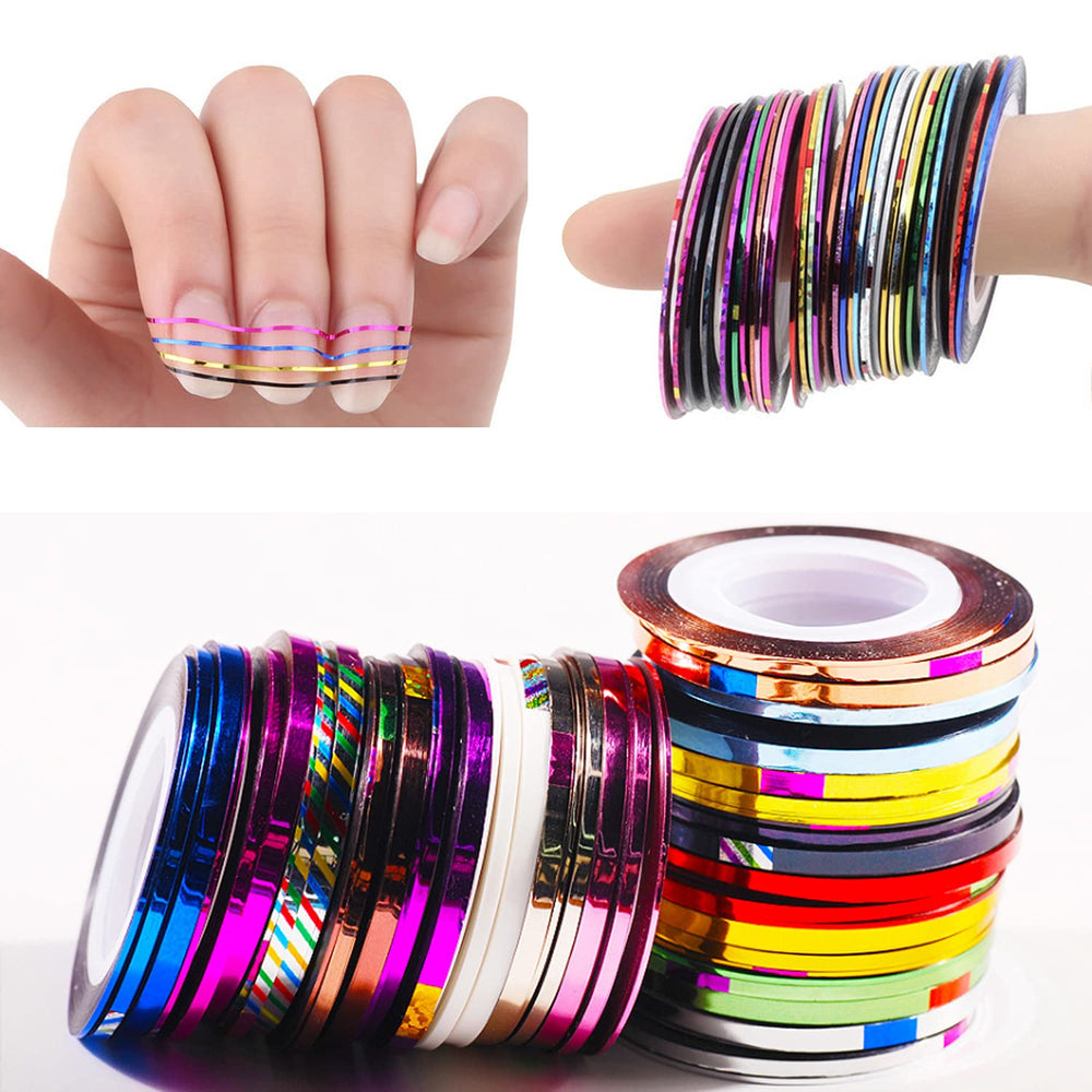 Vonrui 2mm width tape creates bold accents for stylish nail designs.