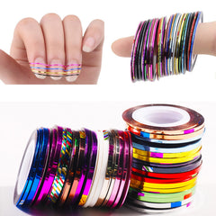 Vonrui 2mm width tape creates bold accents for stylish nail designs.