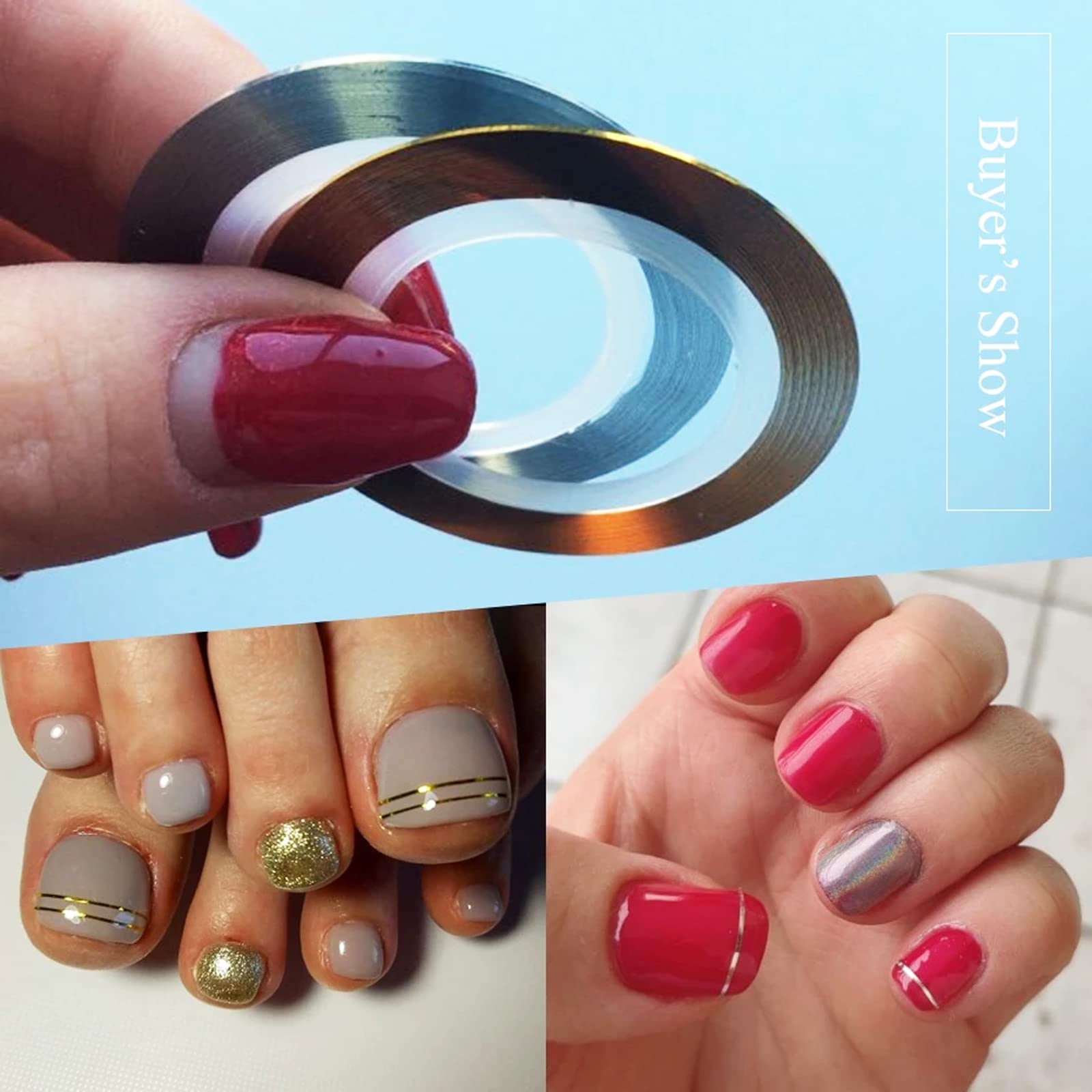 Vonrui nail tape works with UV gel or acrylic for detailing