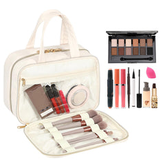 Voova four-compartment organizer keeps cosmetics neatly separated while traveling.
