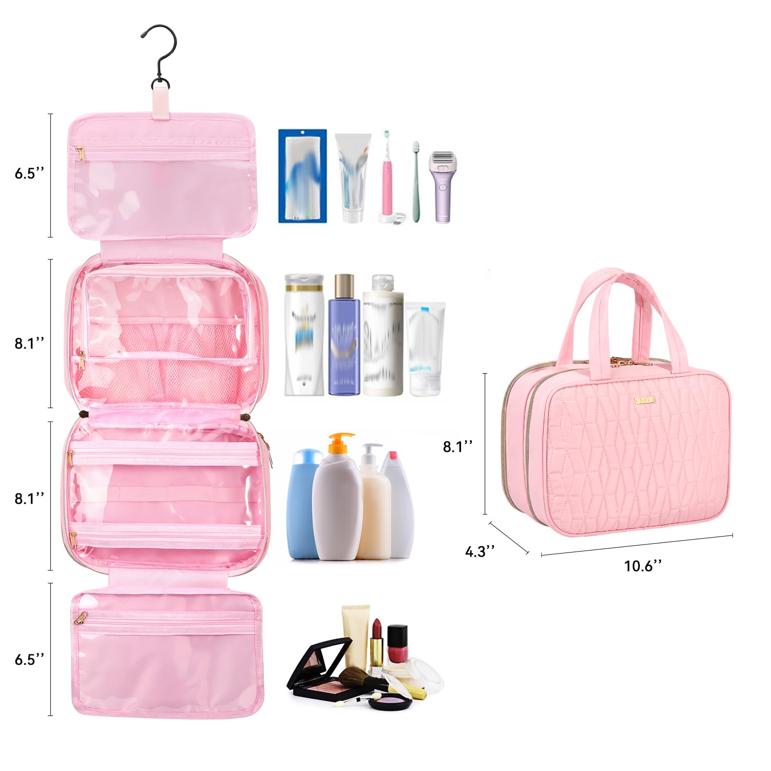 Voova back compartment laid flat for easy packing and view.