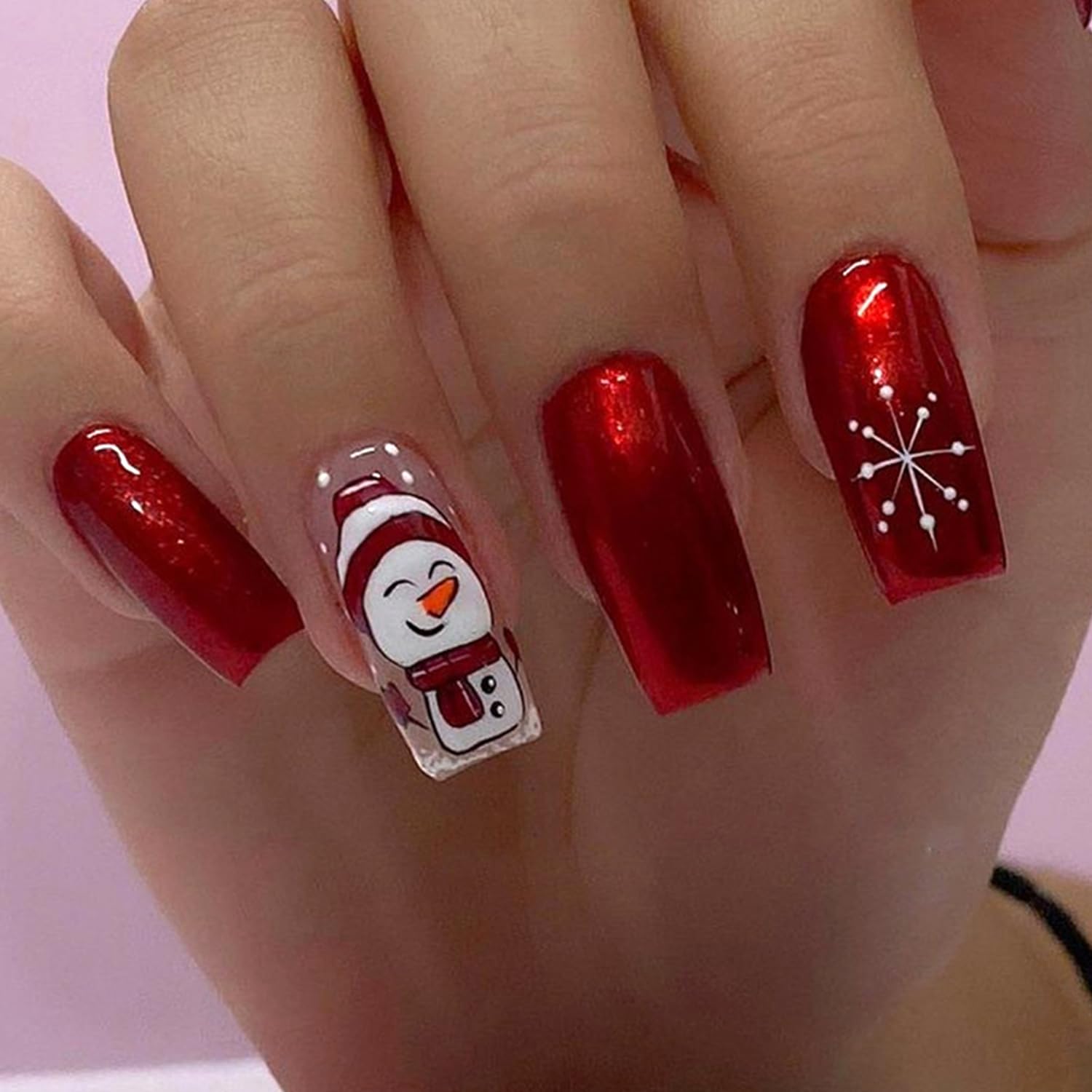 Vopintpy Christmas press-on nails package contents for DIY manicure