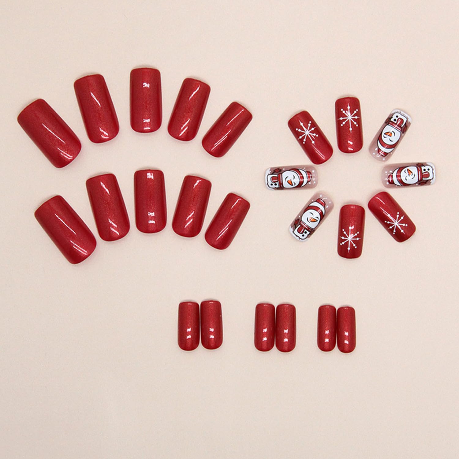 Vopintpy glossy red solid color nails for bold holiday style