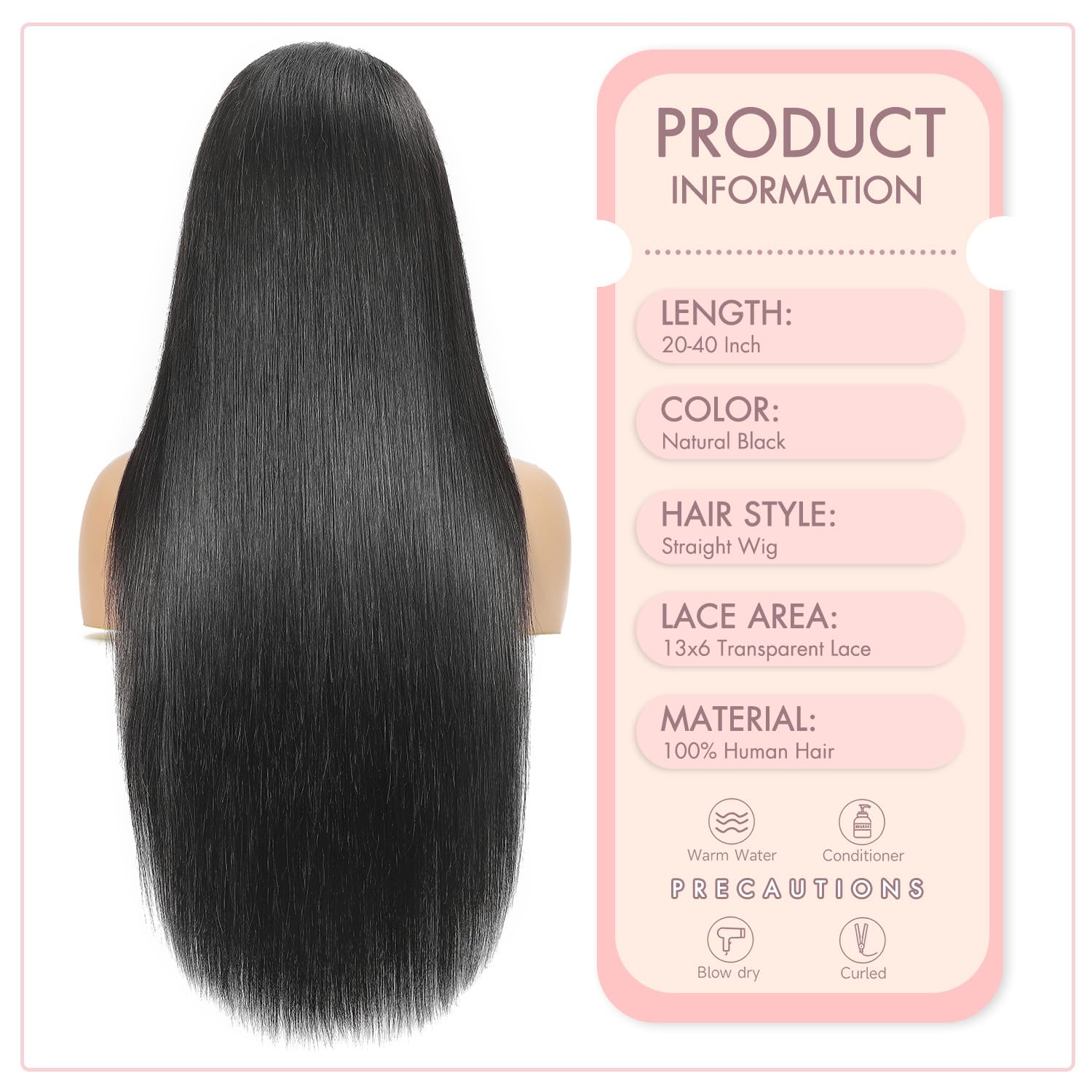 Vorynix 200% density straight wig showing full natural fullness