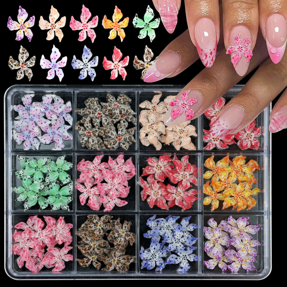 VOTACOS 3D nail charms lily flower design for elegant nail art.