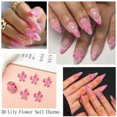 VOTACOS lily flower charms enhance nail art with dimensional flair.