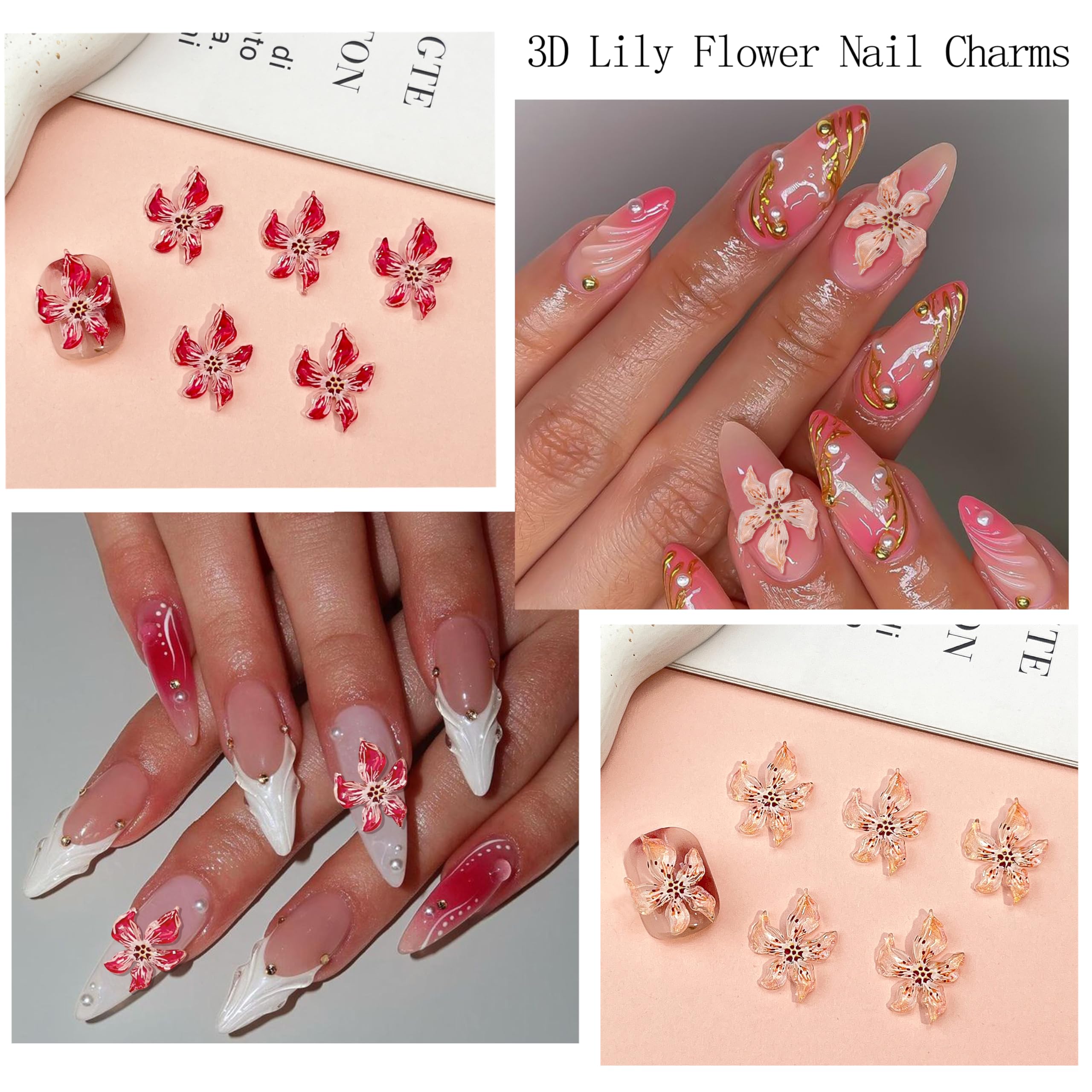 VOTACOS 3D flower charms for quick nail embellishment on the go.