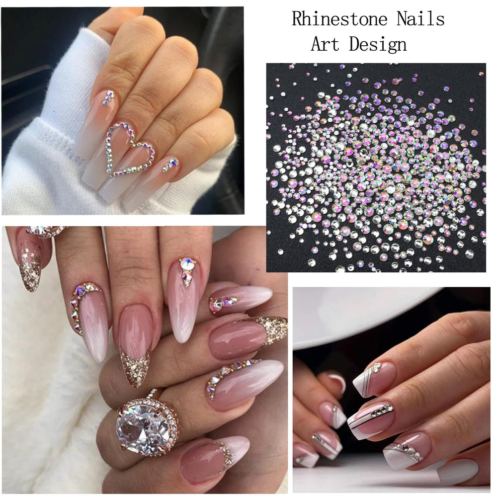 VOTACOS AB-color rhinestones add intense sparkle to natural or acrylic nail designs.