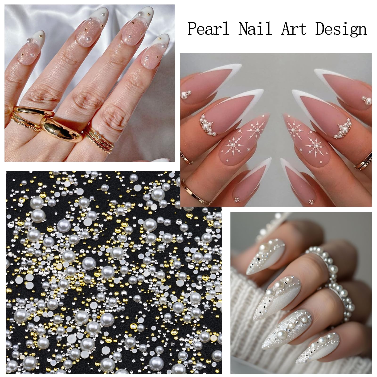 VOTACOS semi-circular pearl shapes for steady nail art