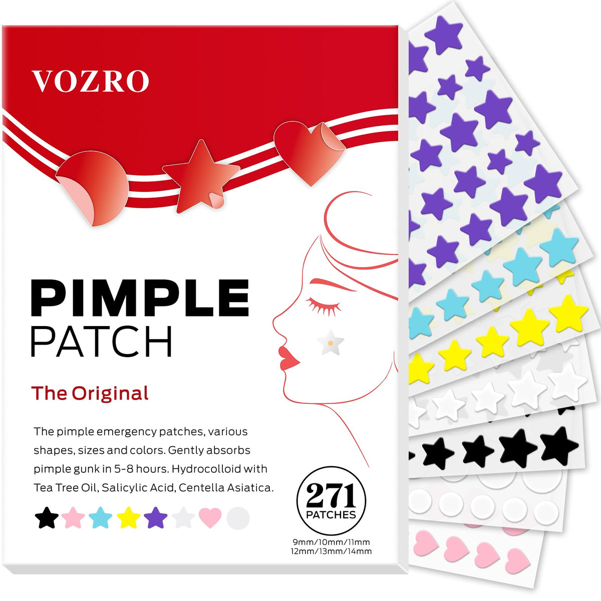 VOZRO pimple patches stars pack covers blemishes with a cute shape