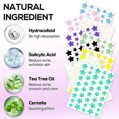 VOZRO Star patches 10mm size for targeted blemish coverage.
