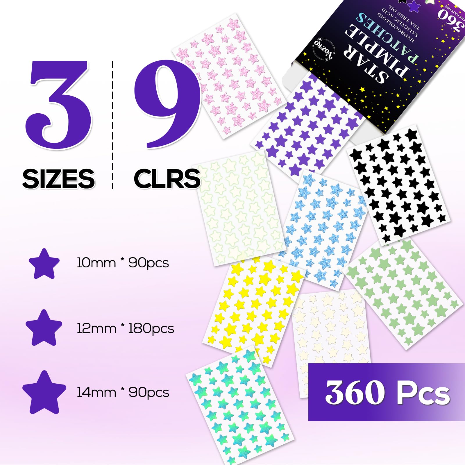 VOZRO Star patches individually sealed for hygiene and portability.