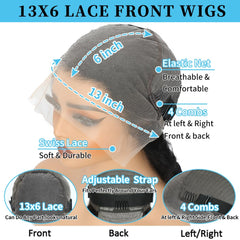 VQPPM 32inch lace front wig full length on model demonstrates movement