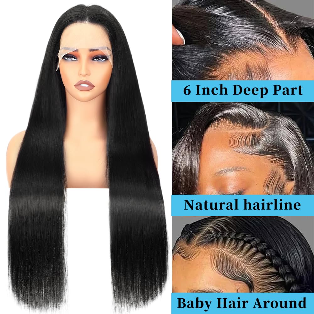 VQPPM straight lace wig 32in parting demo highlights versatility