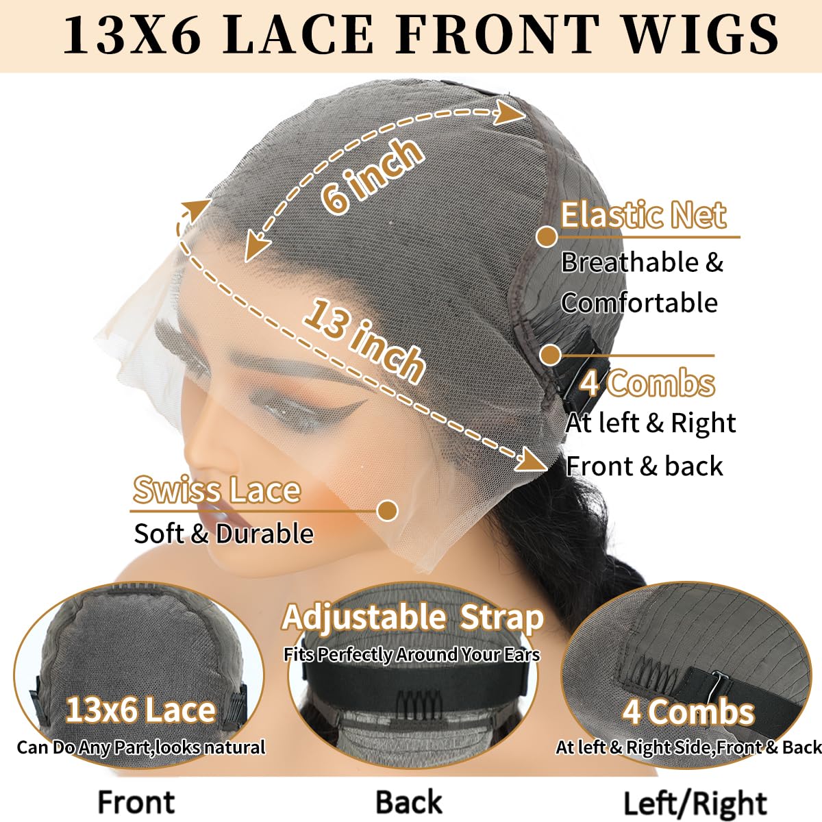 VQPPM pre-plucked cap with adjustable straps for secure fit.