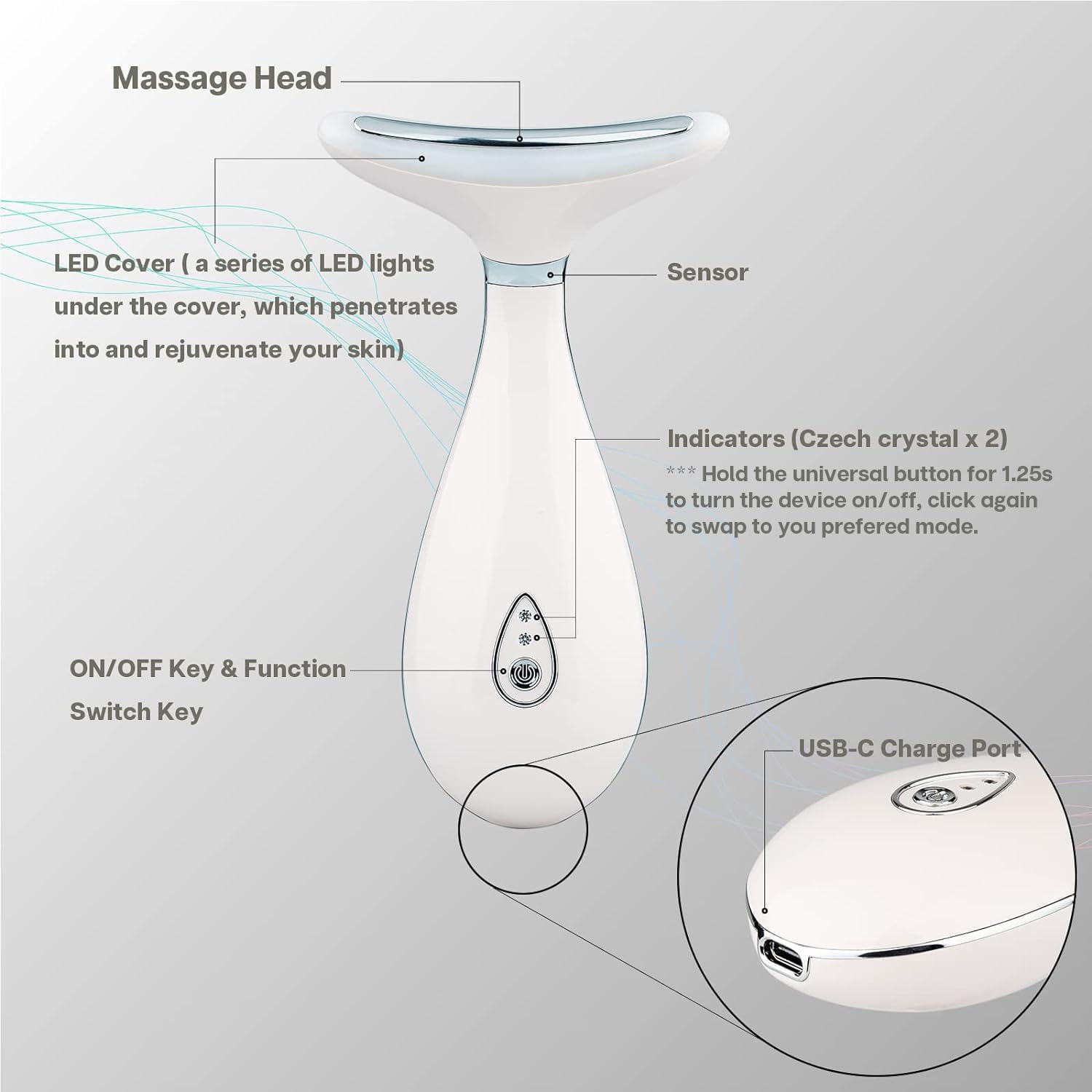 Adjustable vibration on VRAIKO Lily for customized massage intensity.