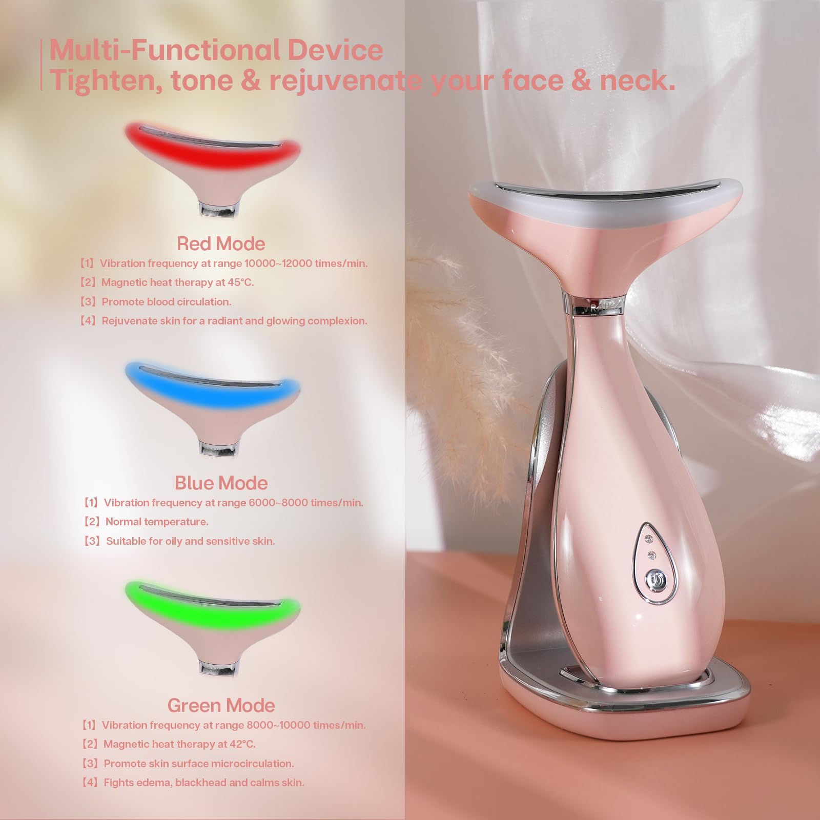 VRAIKO Lily massager rose-gold finish with crystal indicators for premium aesthetics