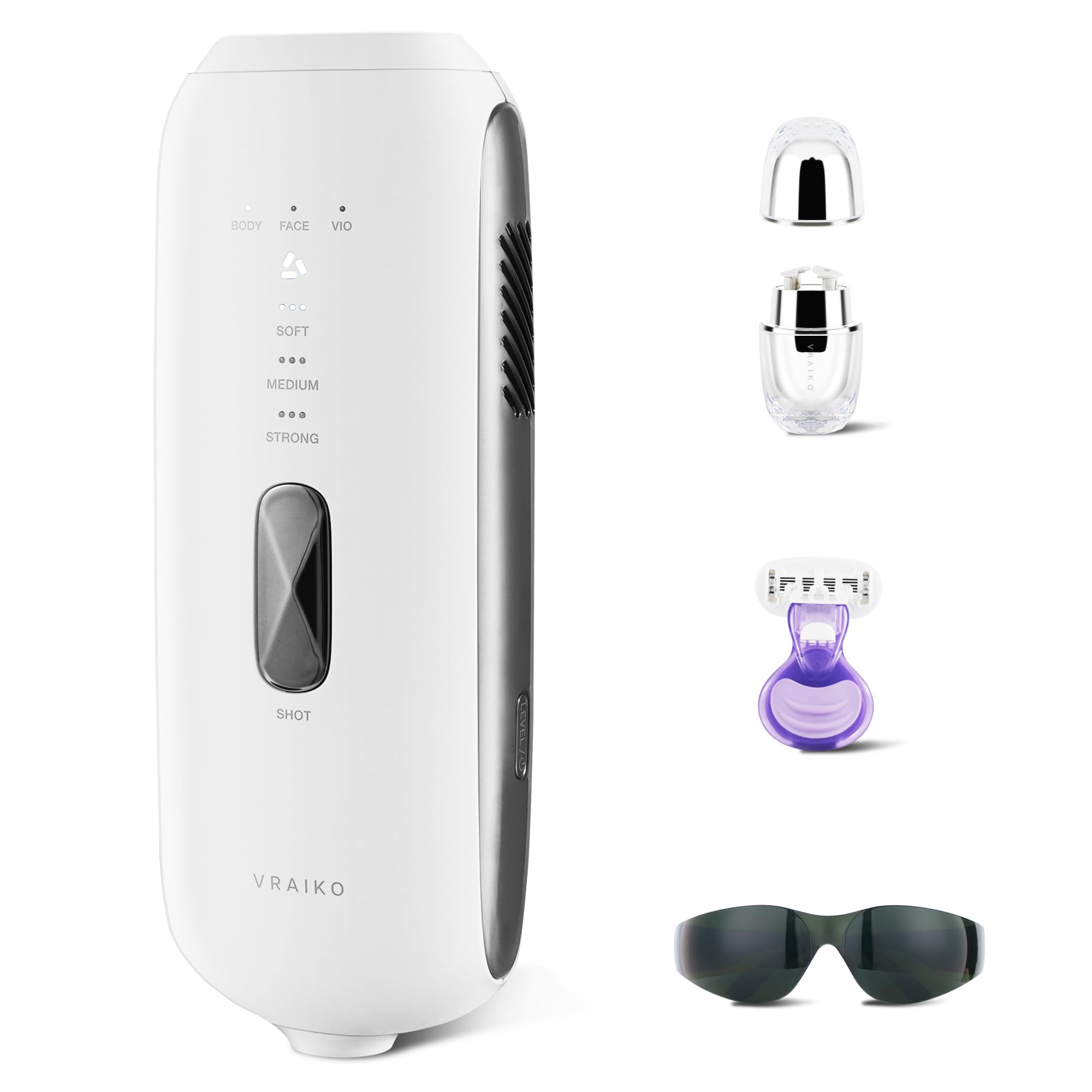 VRAIKO Lyra device front view for at-home hair removal.