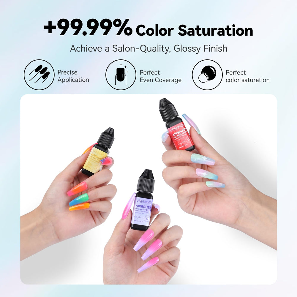 VRENMOL airbrush nail polish for beginners and pros alike with easy cleanup design