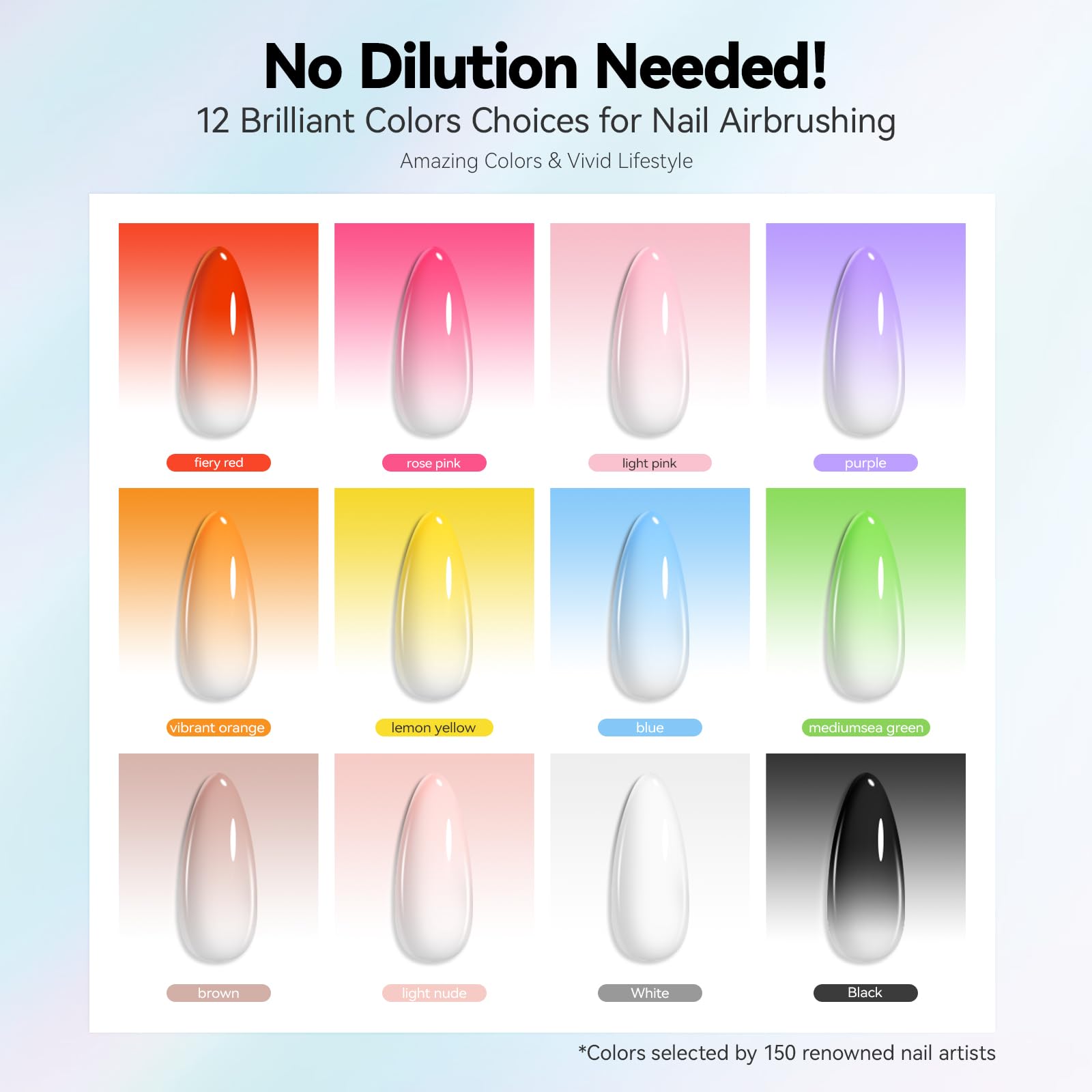 VRENMOL hema-free airbrush nail polish enables quick, clean spraying