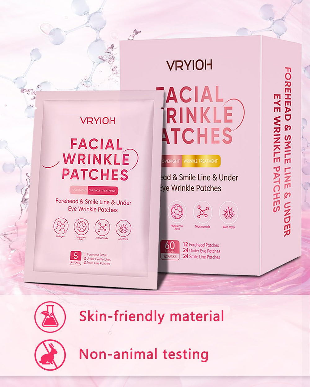 Vryioh patches include hyaluronic acid and collagen for texture support.