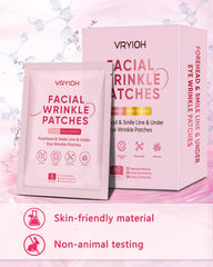Vryioh smile line patches delivering targeted hydration to soften lines overnight.