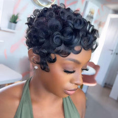 VRZ Pixie Cut Wig side view with layered texture.