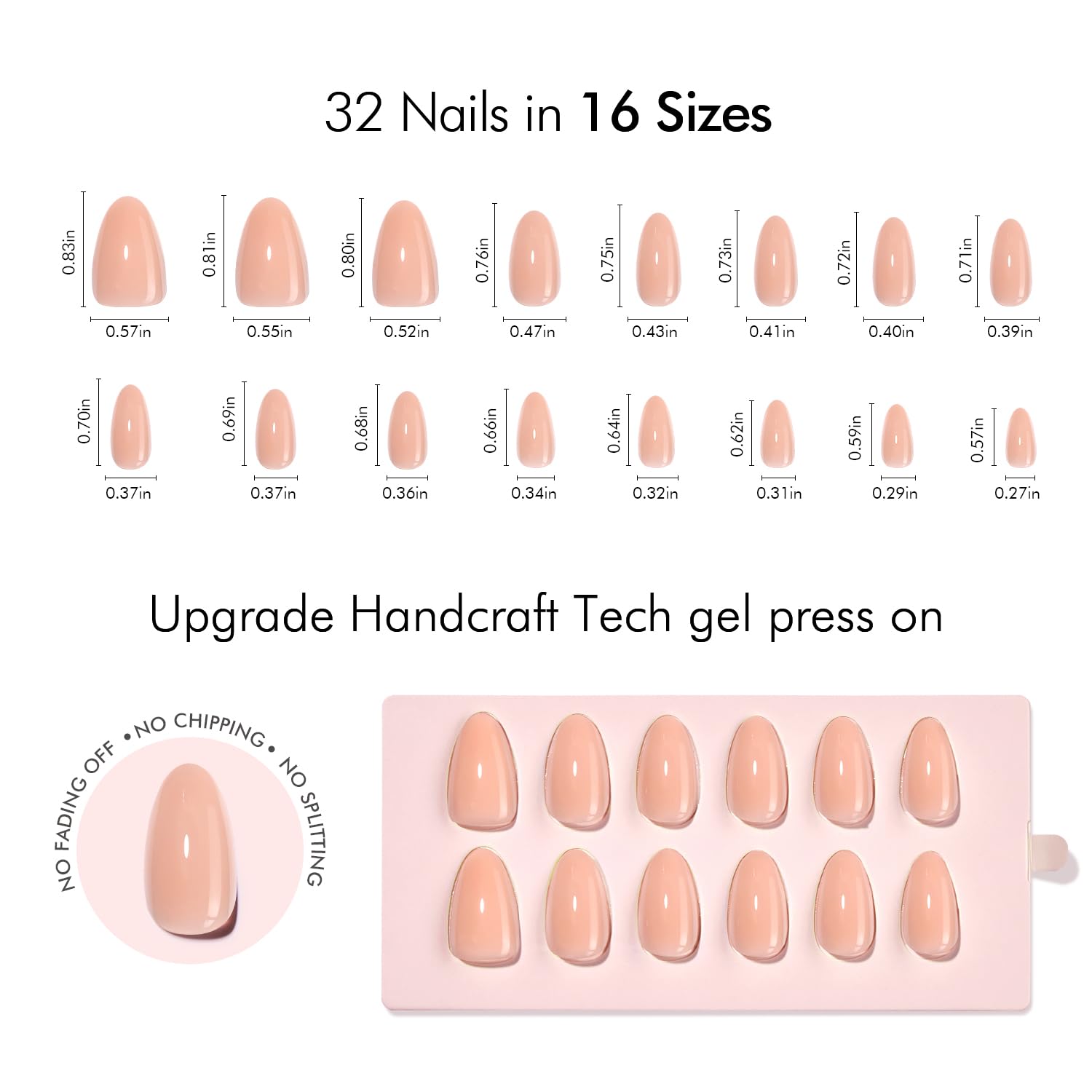 VSALON 16 sizes for a precise, comfortable nail fit.