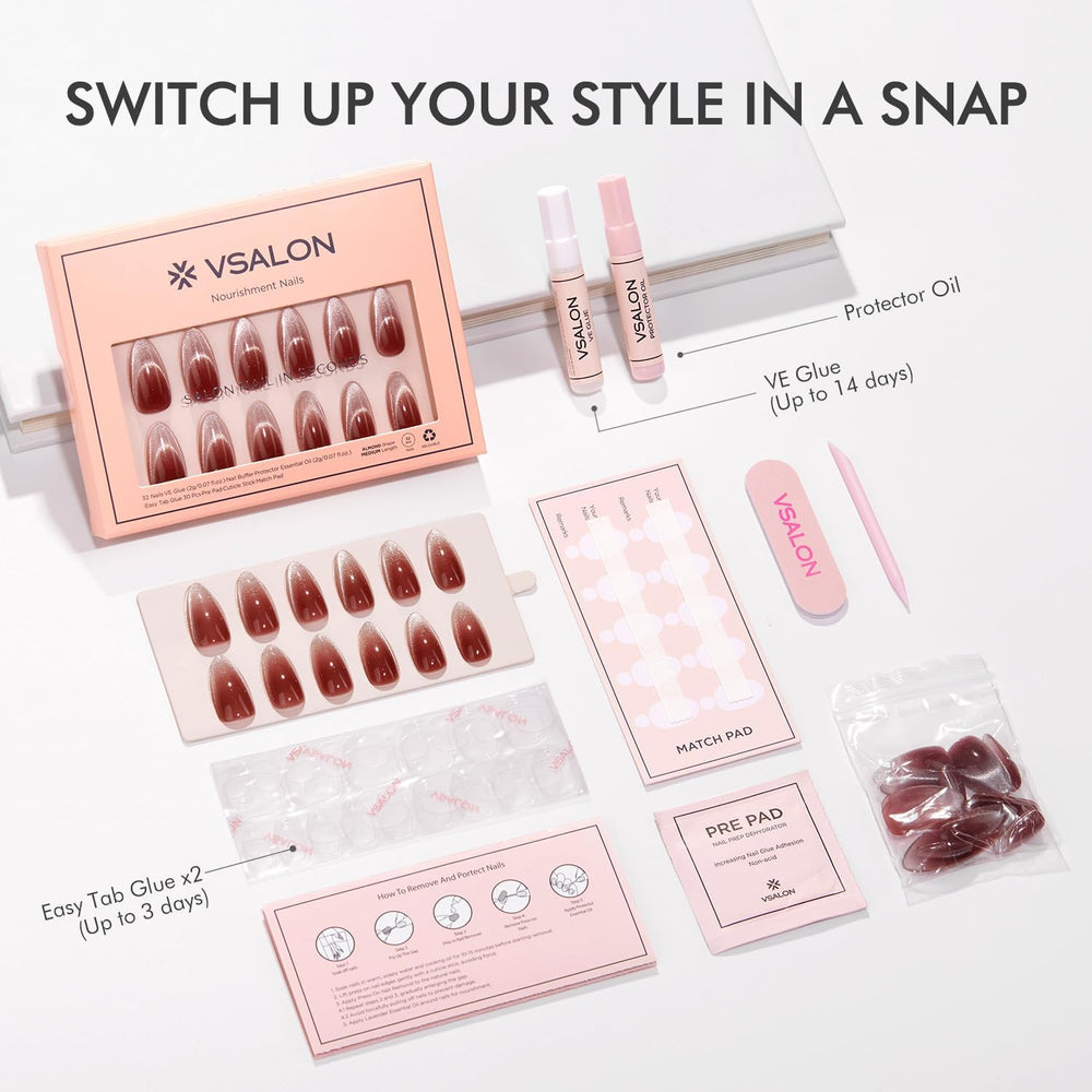 VSALON 32-piece kit with 16 sizes ensures precise, comfortable fit