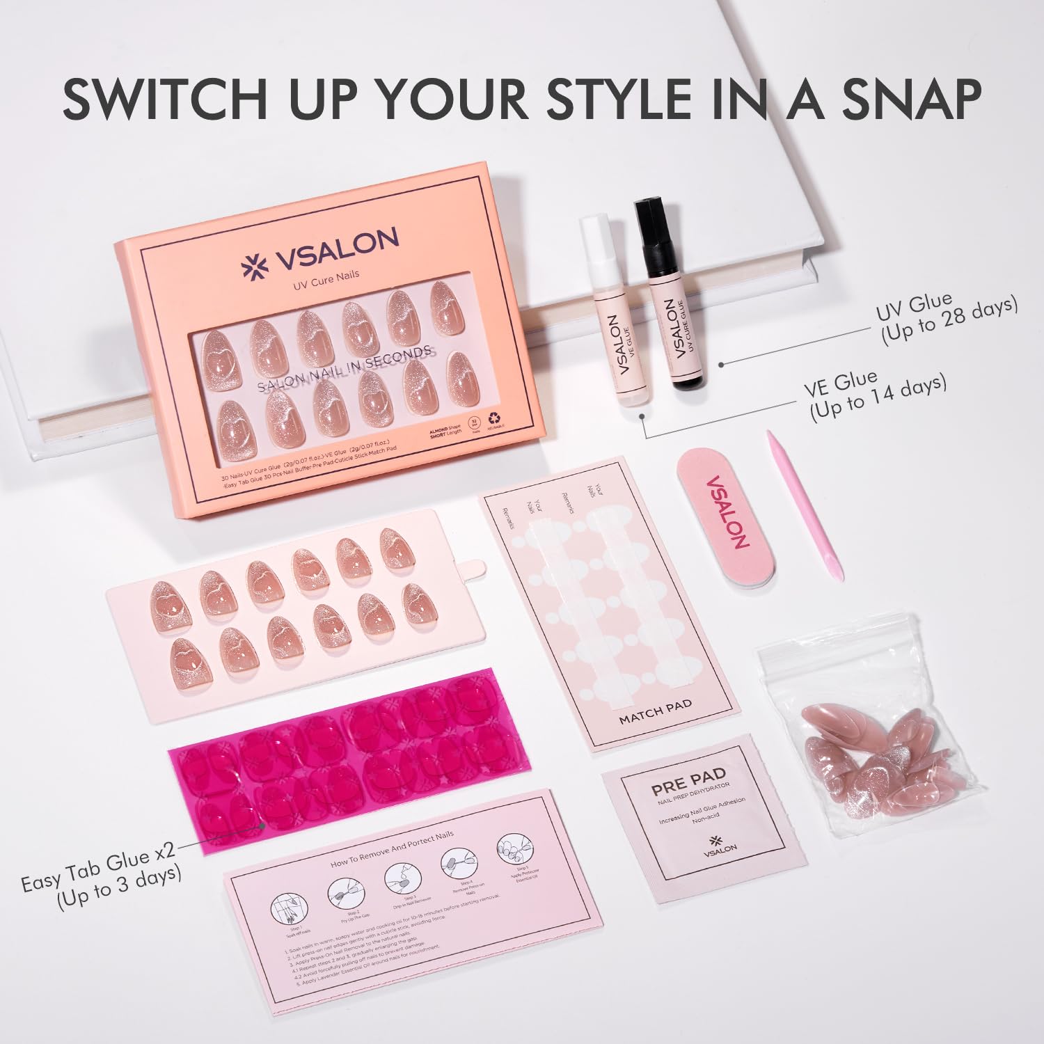 VSALON assorted nail lengths for flexible styling options