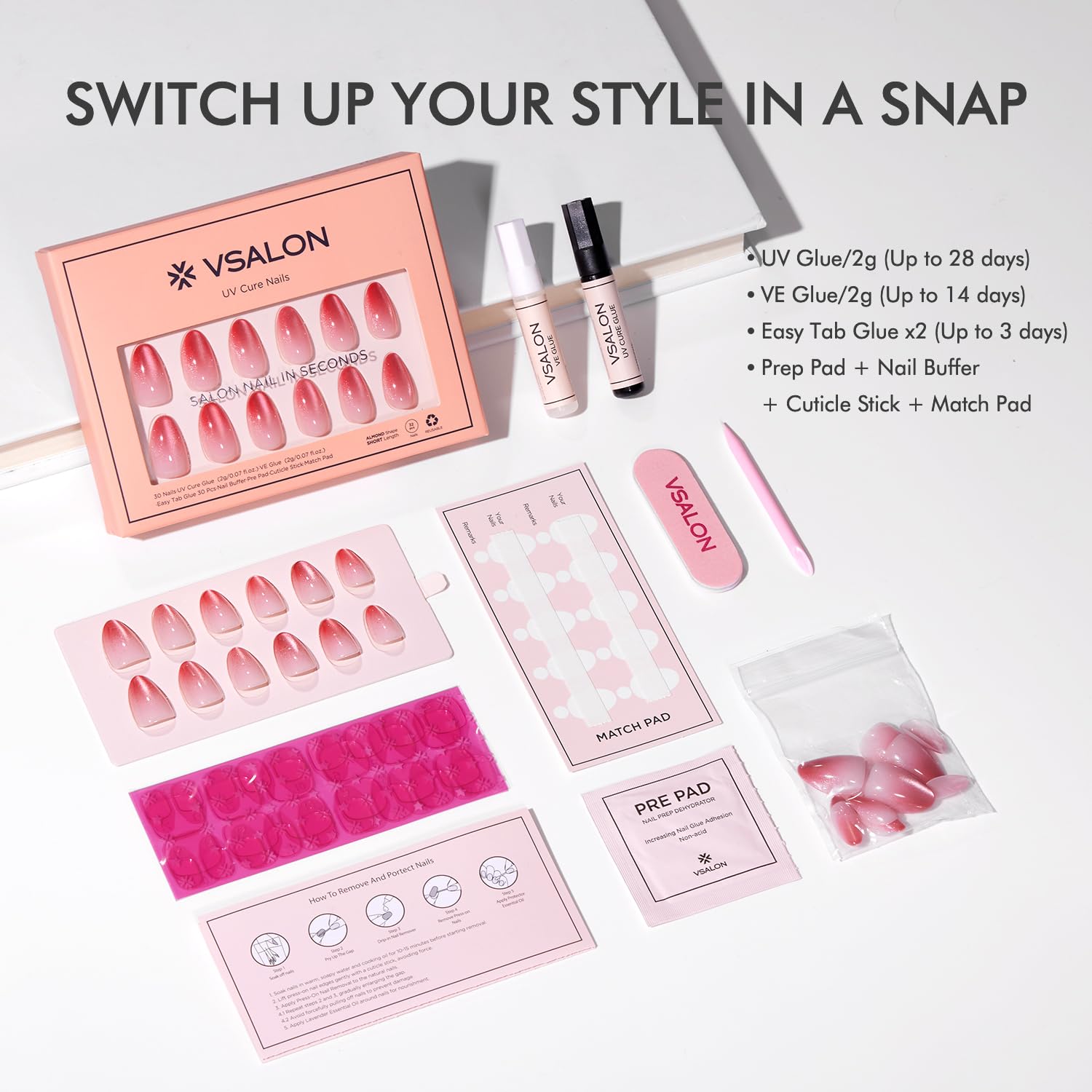 VSALON versatile set lets you switch styles easily.