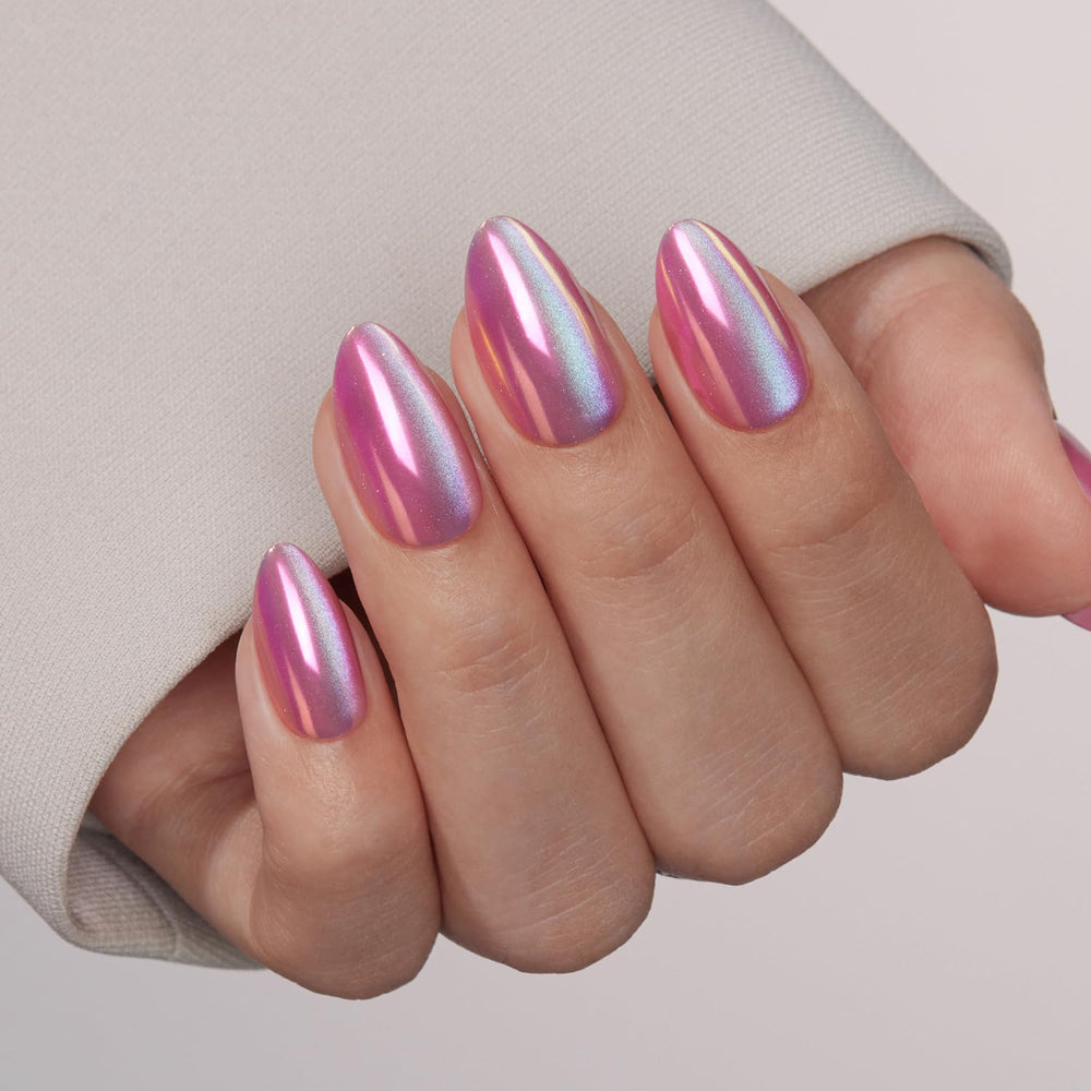 VSALON Aurora-effect press-on nails add iridescent shimmer for day or night looks