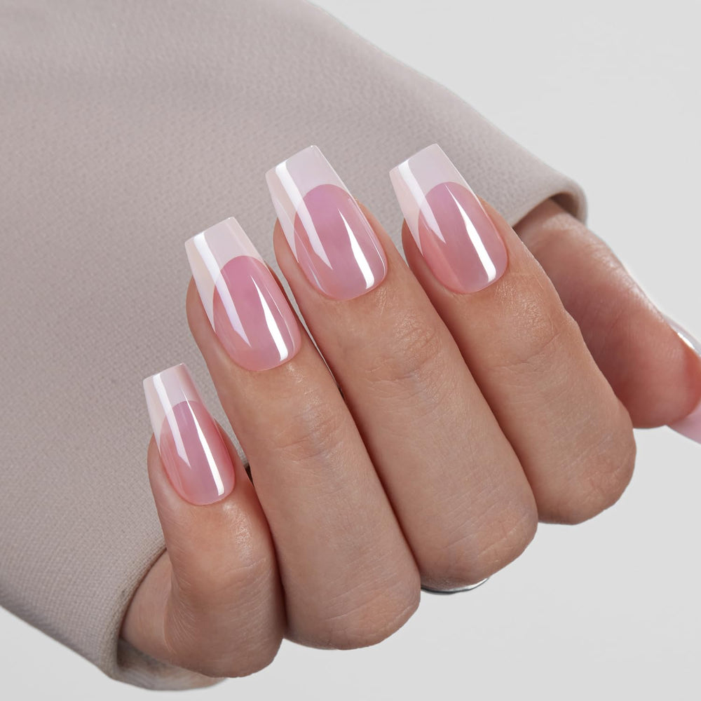 VSALON nails prepared for 14-day wear with glue.