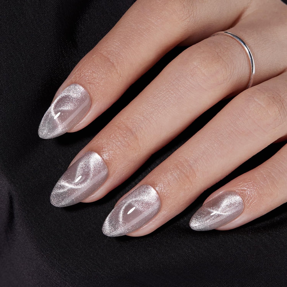 VSALON sky-trail glow cat-eye ribbon design on silver-gray base for versatile looks.