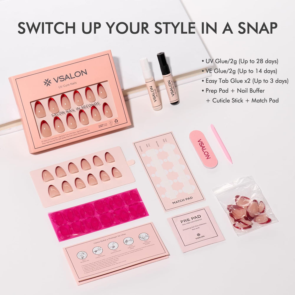 VSALON soft gel glue ensures secure hold with easy removal