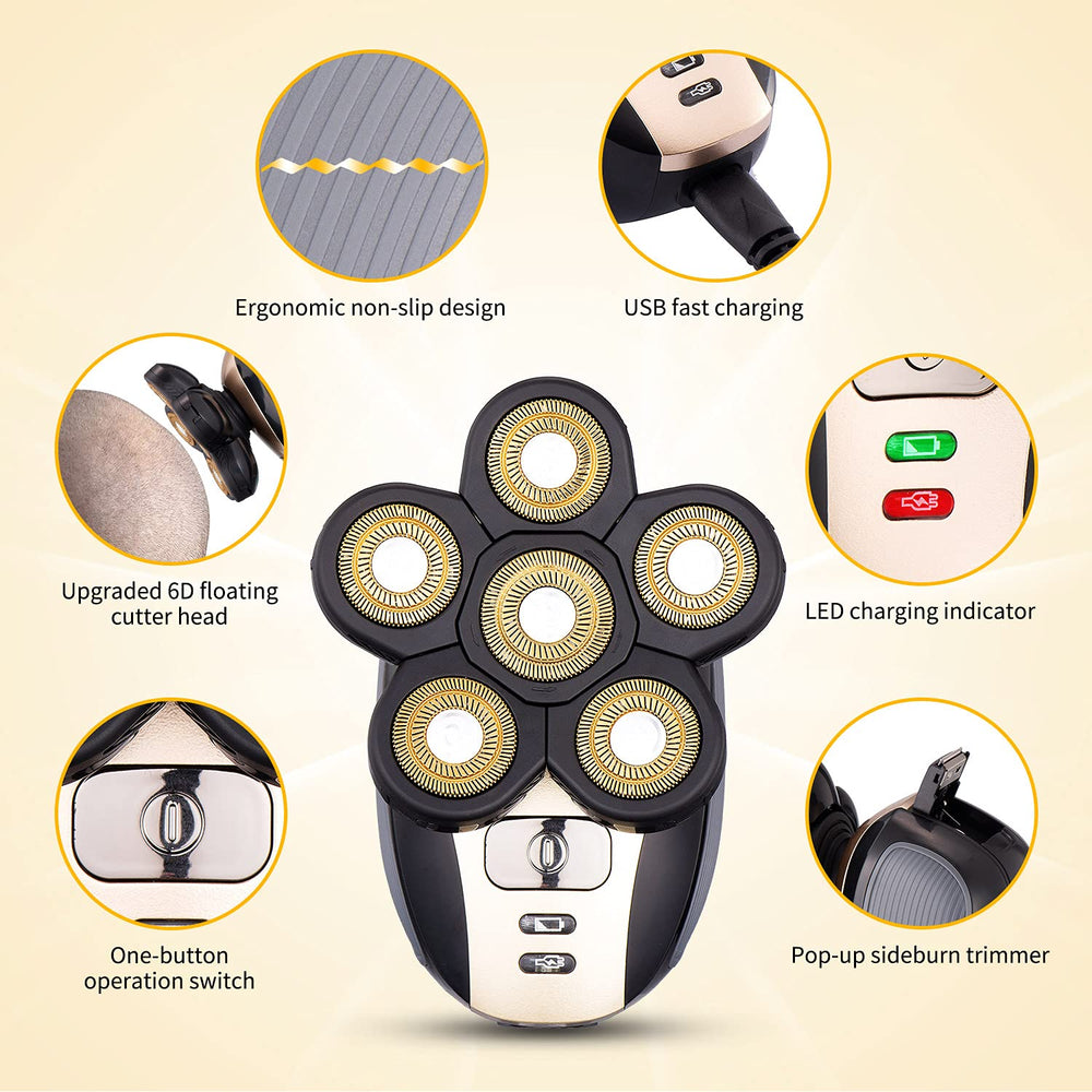 Vsmooth detachable attachments kit with five heads for versatile grooming.