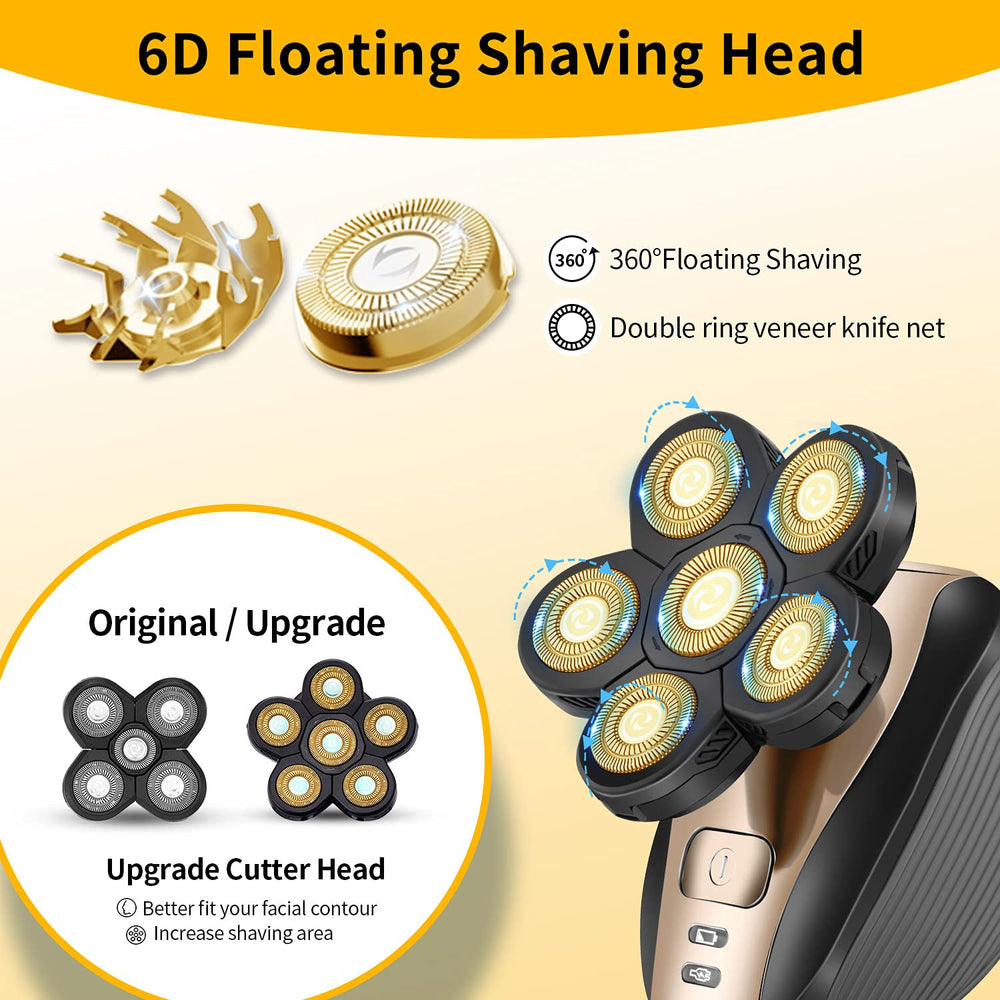 Vsmooth precision blades 6D head delivers smooth, skin-friendly trimming.